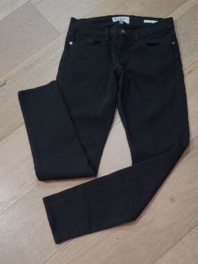 EUC Frame Jeans Women's sz 25 Le Garcon Black Mid Rise Skinny Ankle Denim